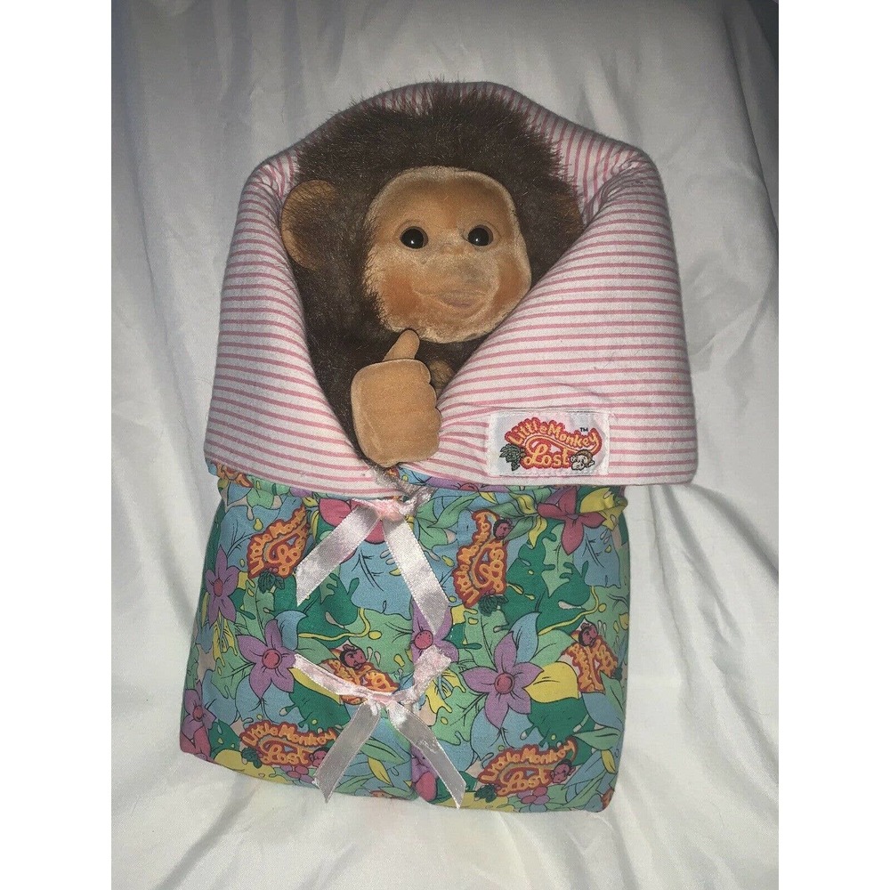 Vintage - Hosung Little Monkey Lost Baby In A Sleeping Bag Puppet Plush